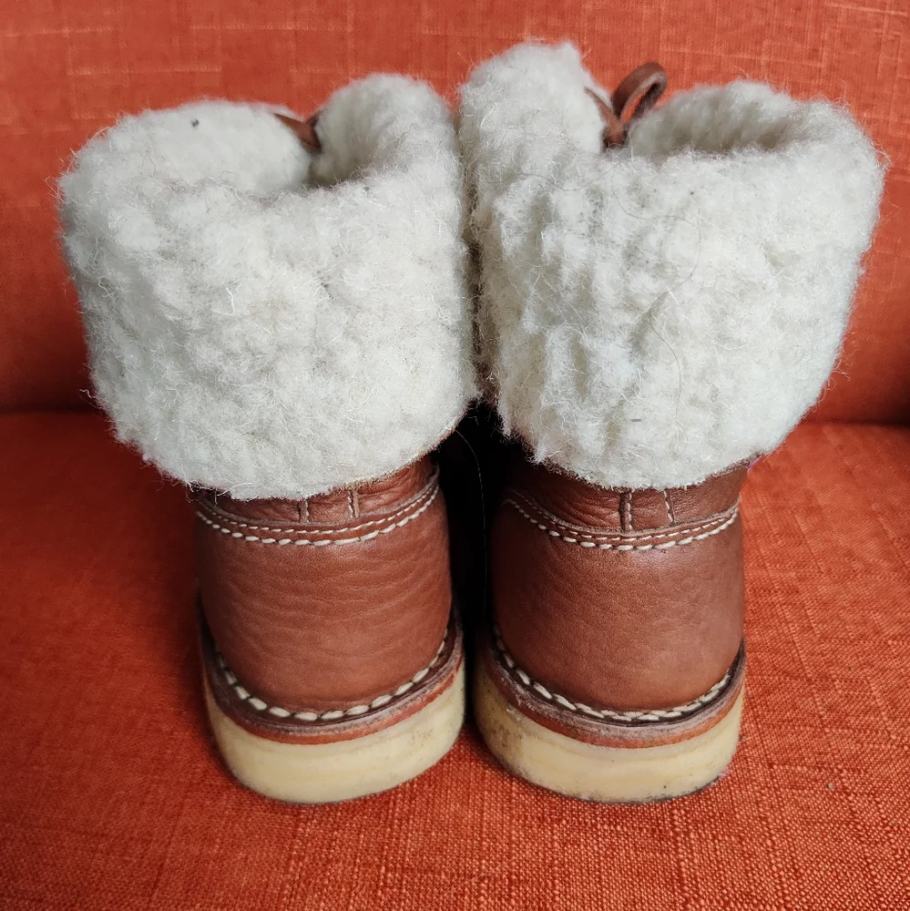 Women’s Brown Shearling-Lined Winter Ankle Boots